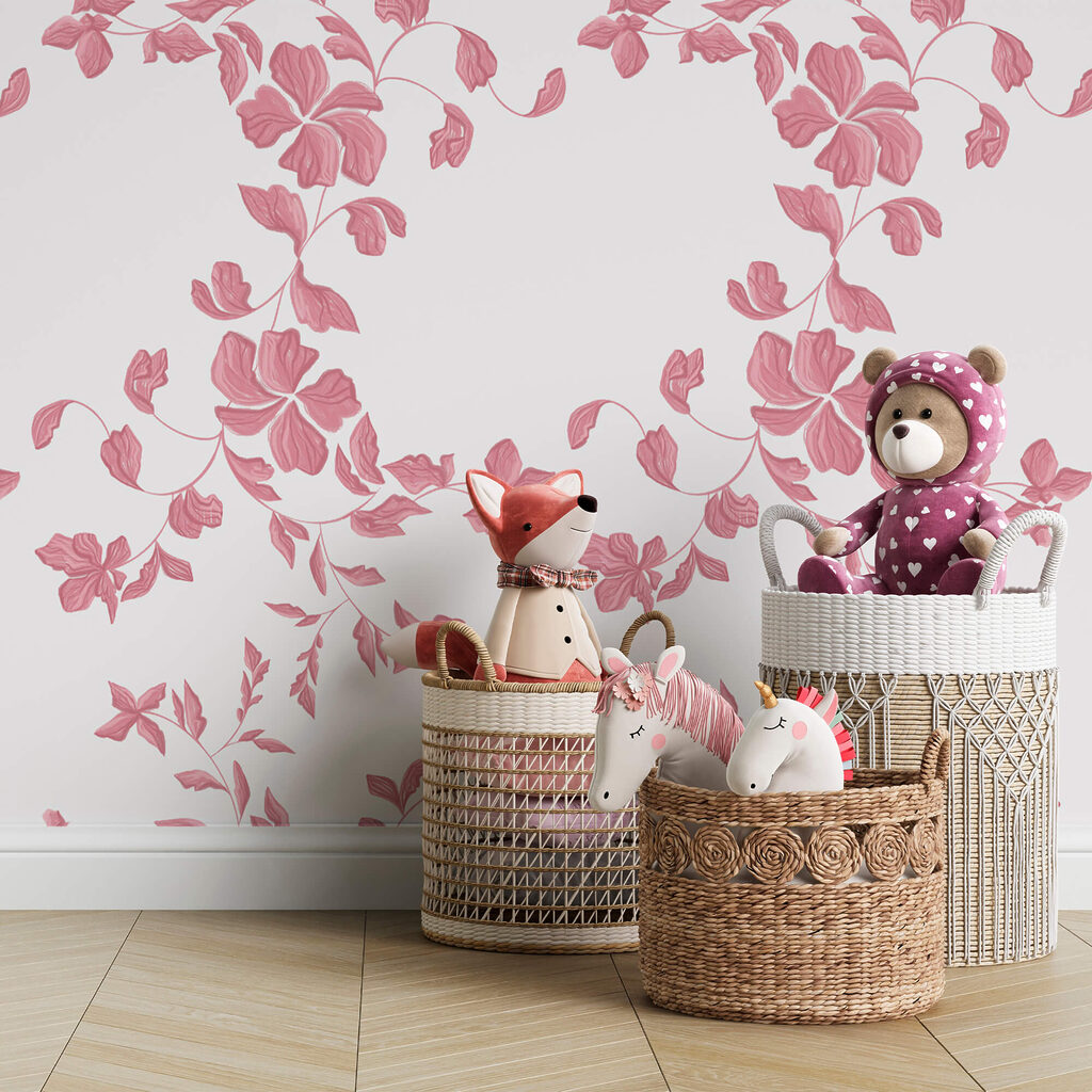 Padrão de flores cor-de-rosa