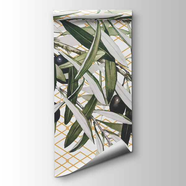 A branch with black olives and leaves A branch with black olives and leaves