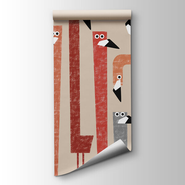 Group of birds with different colored shapes Group of birds with different colored shapes