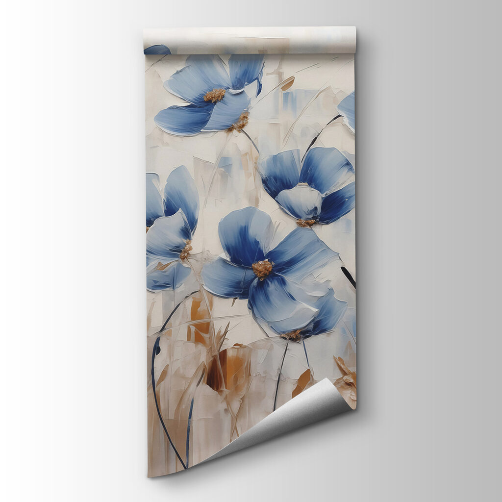 Painting of blue flowers