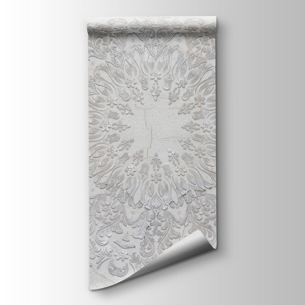 A white and grey circular pattern A white and grey circular pattern