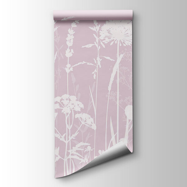 A white silhouettes of flowers