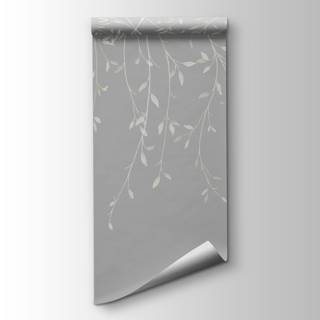 White and gray background with leaves White and gray background with leaves