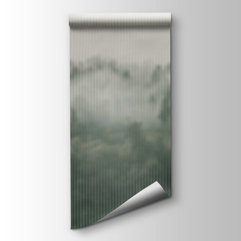 Foggy forest with trees