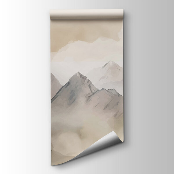 Painting of mountains and clouds Painting of mountains and clouds