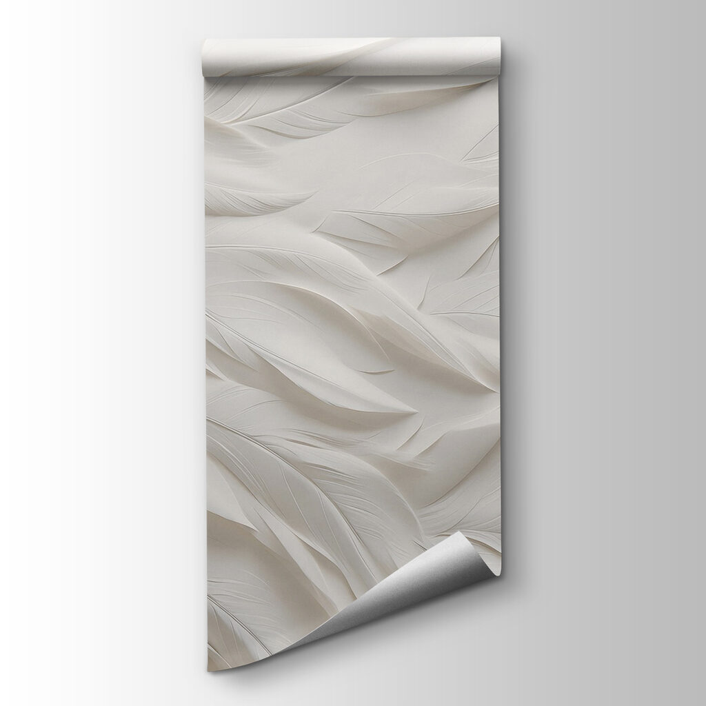 White feather pattern on a white surface