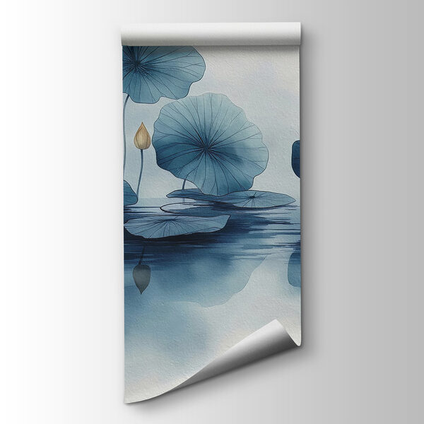 Water lily pads in a row