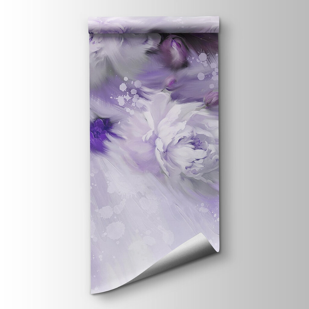 Painting of flowers and feathers
