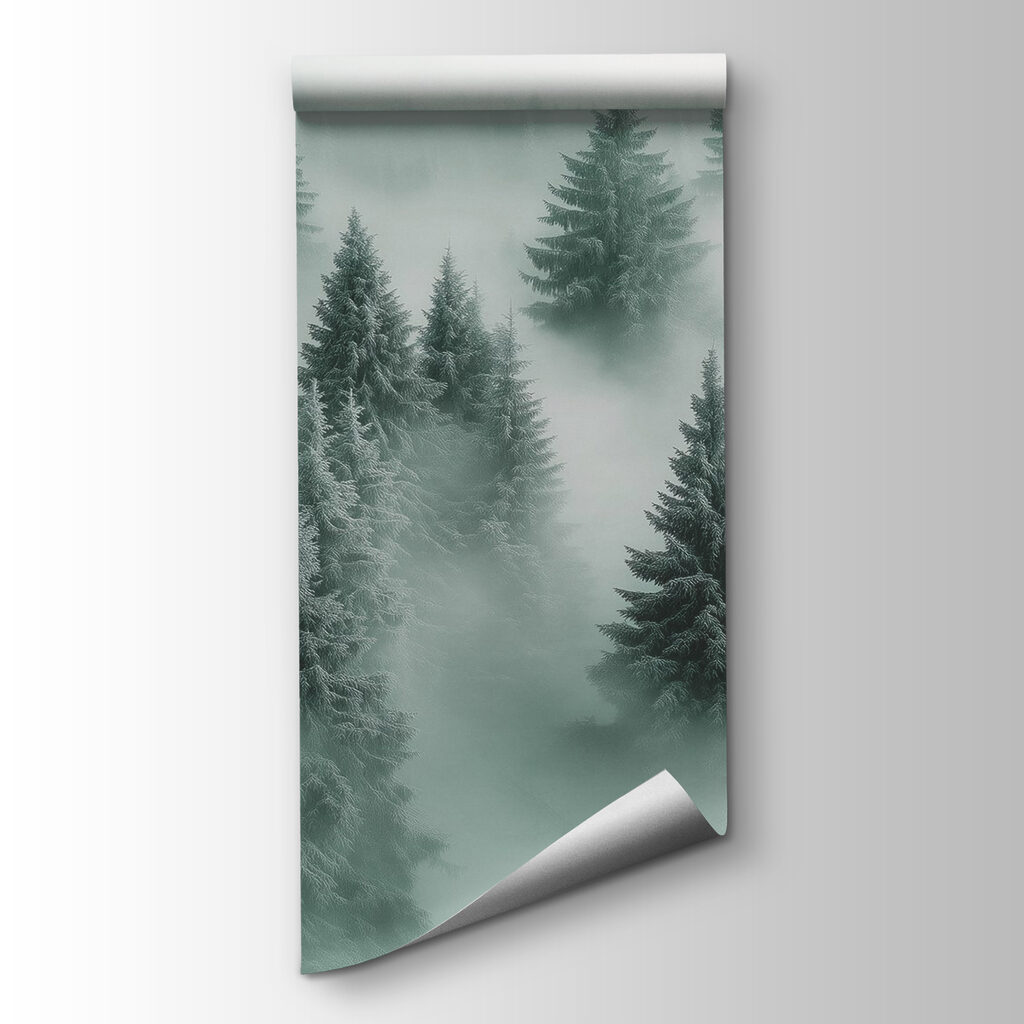 Group of trees in the fog