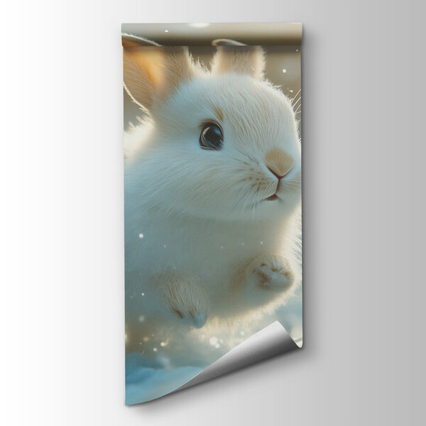 White bunny in the snow