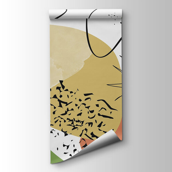 Colorful art with black and green shapes Colorful art with black and green shapes