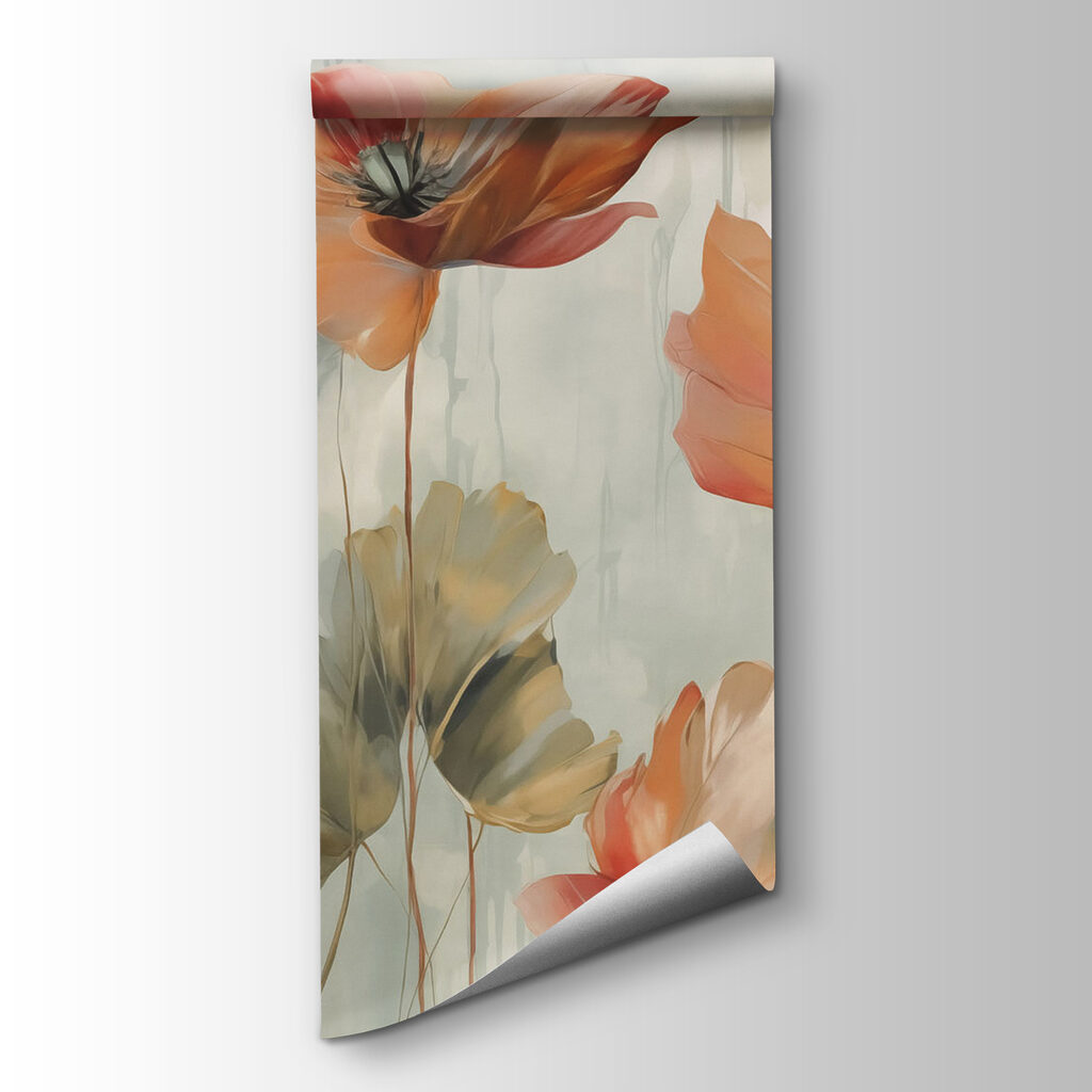 Painting of flowers on a wall Painting of flowers on a wall