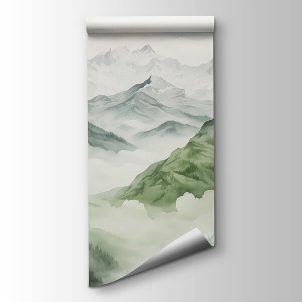 Painting of mountains and trees Painting of mountains and trees