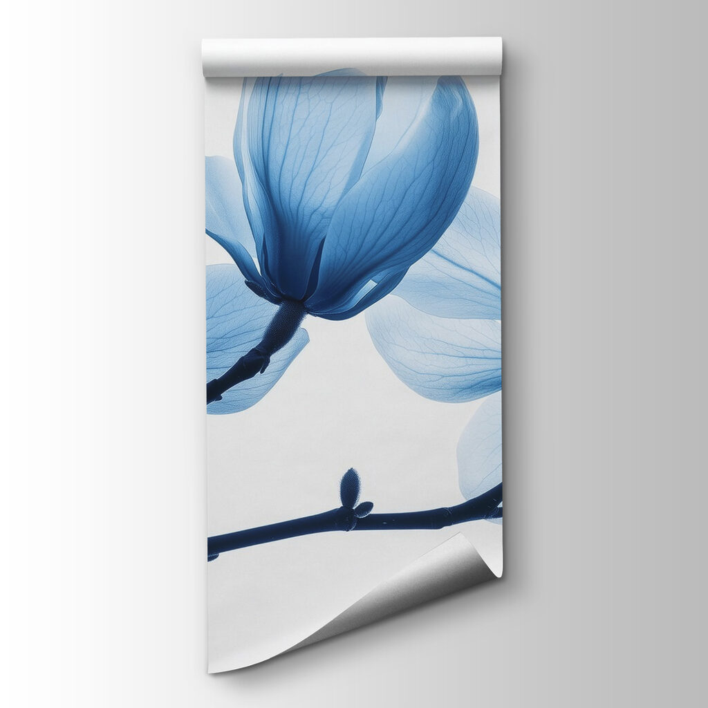 Delicate blue petals in gentle bloom