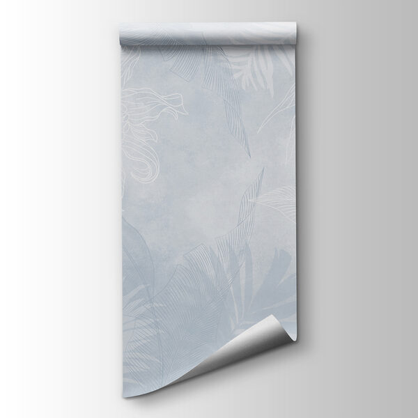 White and blue floral pattern