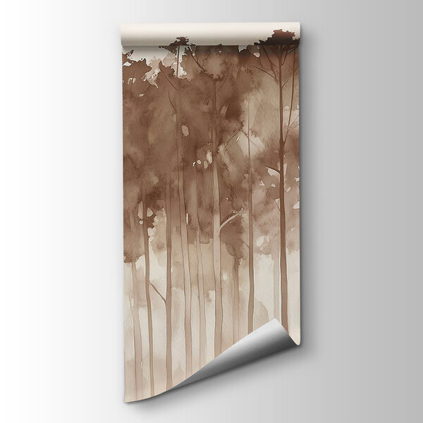 Group of trees in a foggy forest Group of trees in a foggy forest