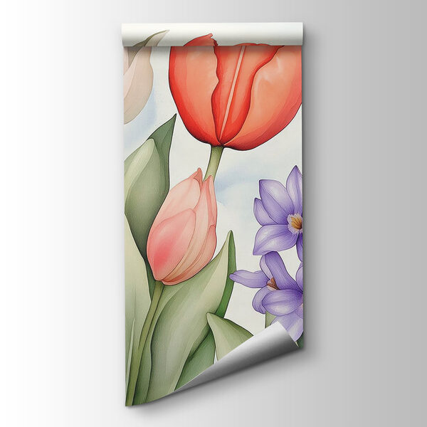 Group of flowers with leaves