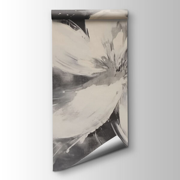 White flower on a black background