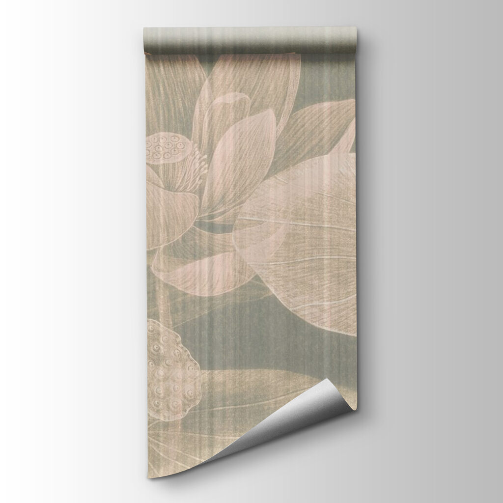 Delicate lotus flowers and leaves design