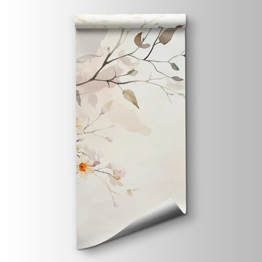 Painting of flowers on a white background Painting of flowers on a white background