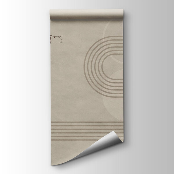 Brown and white background with brown and white circles and plants Brown and white background with brown and white circles and plants