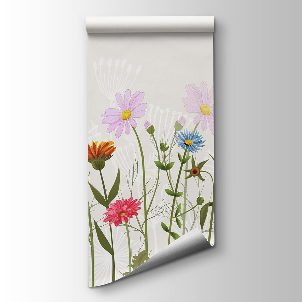 Row of colorful flowers