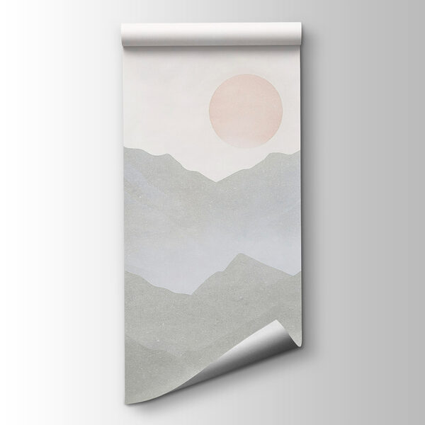 Mountain range with the sun in the distance