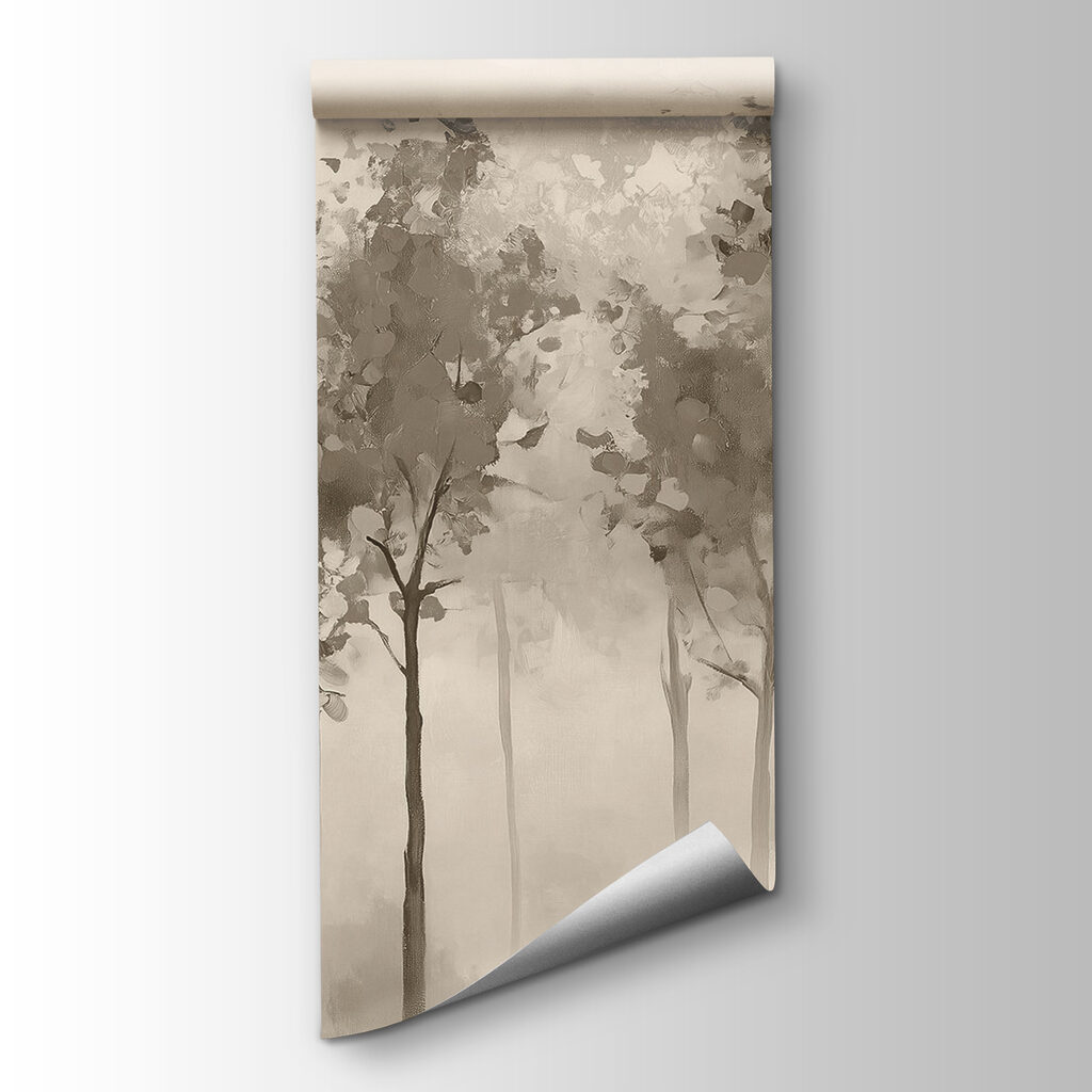 Group of trees in a foggy area