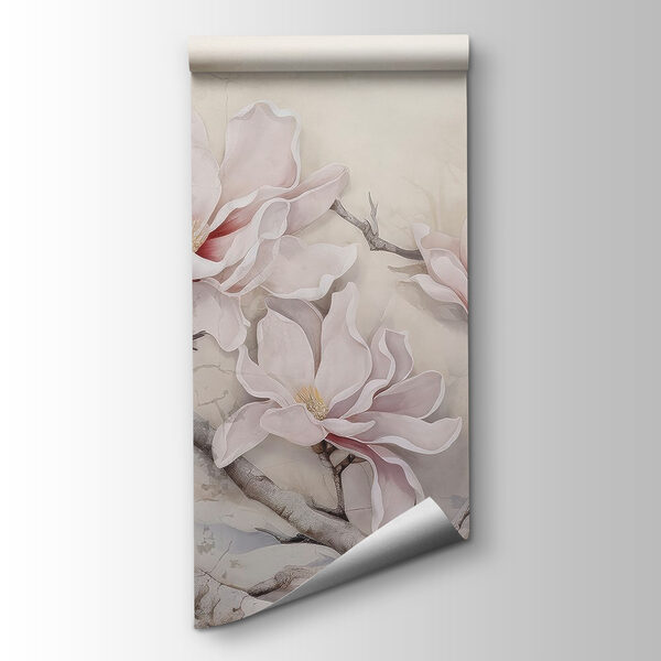 Painting of flowers on a branch