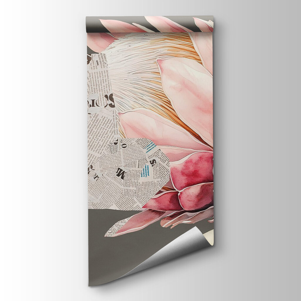 Flower with leaves and a newspaper Flower with leaves and a newspaper