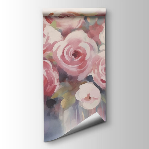 Painting of flowers on a white surface Painting of flowers on a white surface