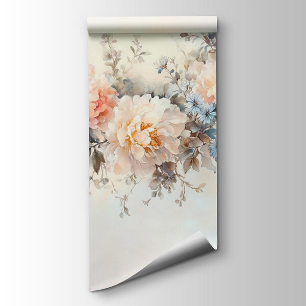 Painting of flowers on a white surface