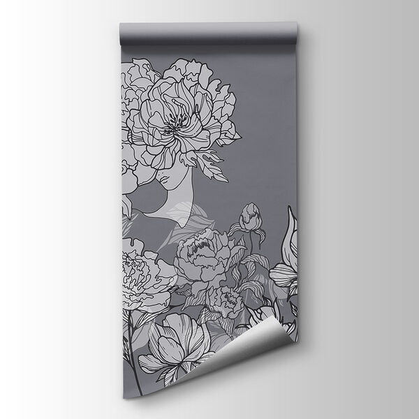 Group of flowers on a gray background Group of flowers on a gray background