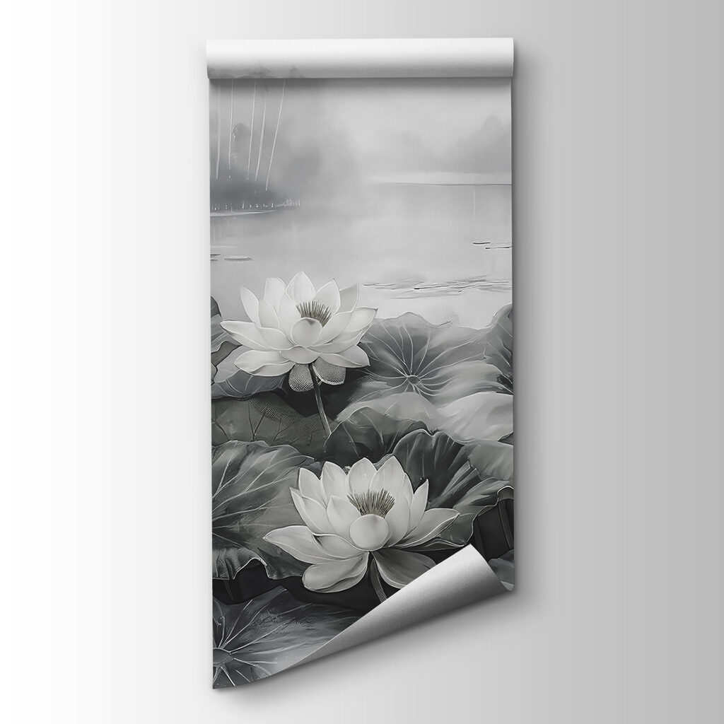 Group of white flowers on a lake Group of white flowers on a lake