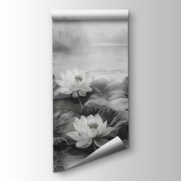 Group of white flowers on a lake Group of white flowers on a lake