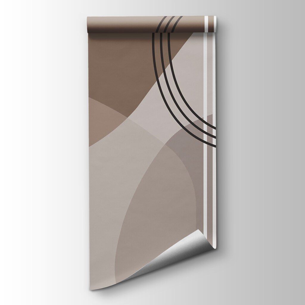 Brown and white background with lines and circles