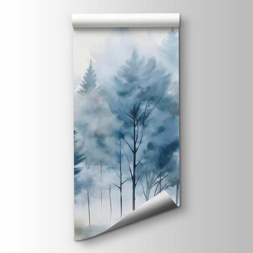 Group of trees in fog Group of trees in fog