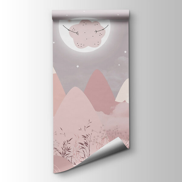 Landscape of mountains and the moon