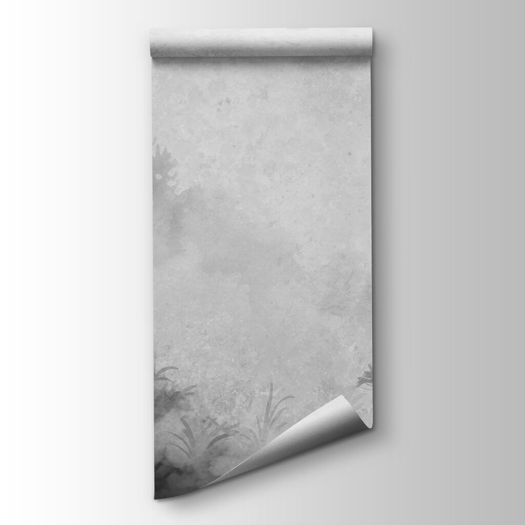 Black and white image of trees and bushes Black and white image of trees and bushes