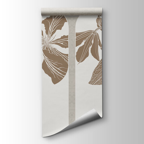 Group of white and brown floral designs Group of white and brown floral designs
