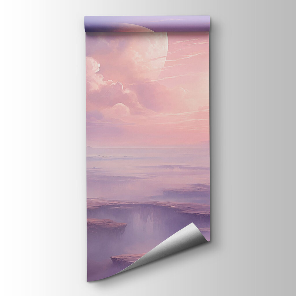 Landscape with clouds and a moon Landscape with clouds and a moon