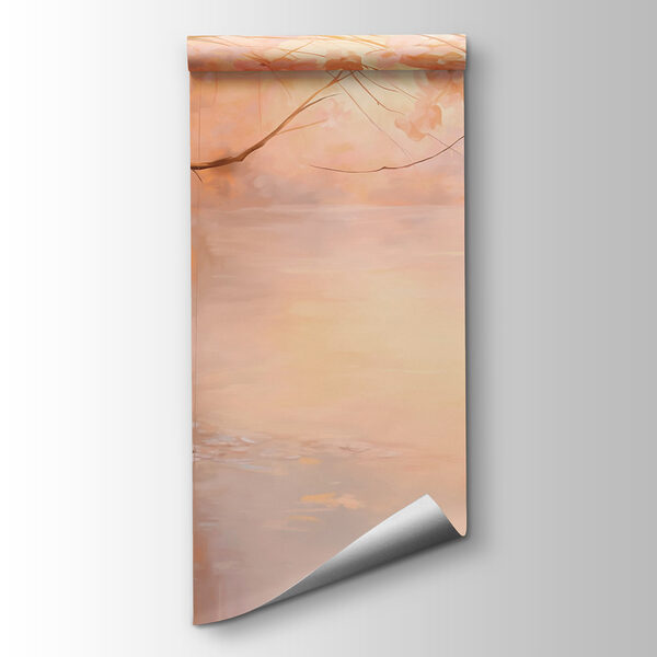 Painting of a tree branch with flowers