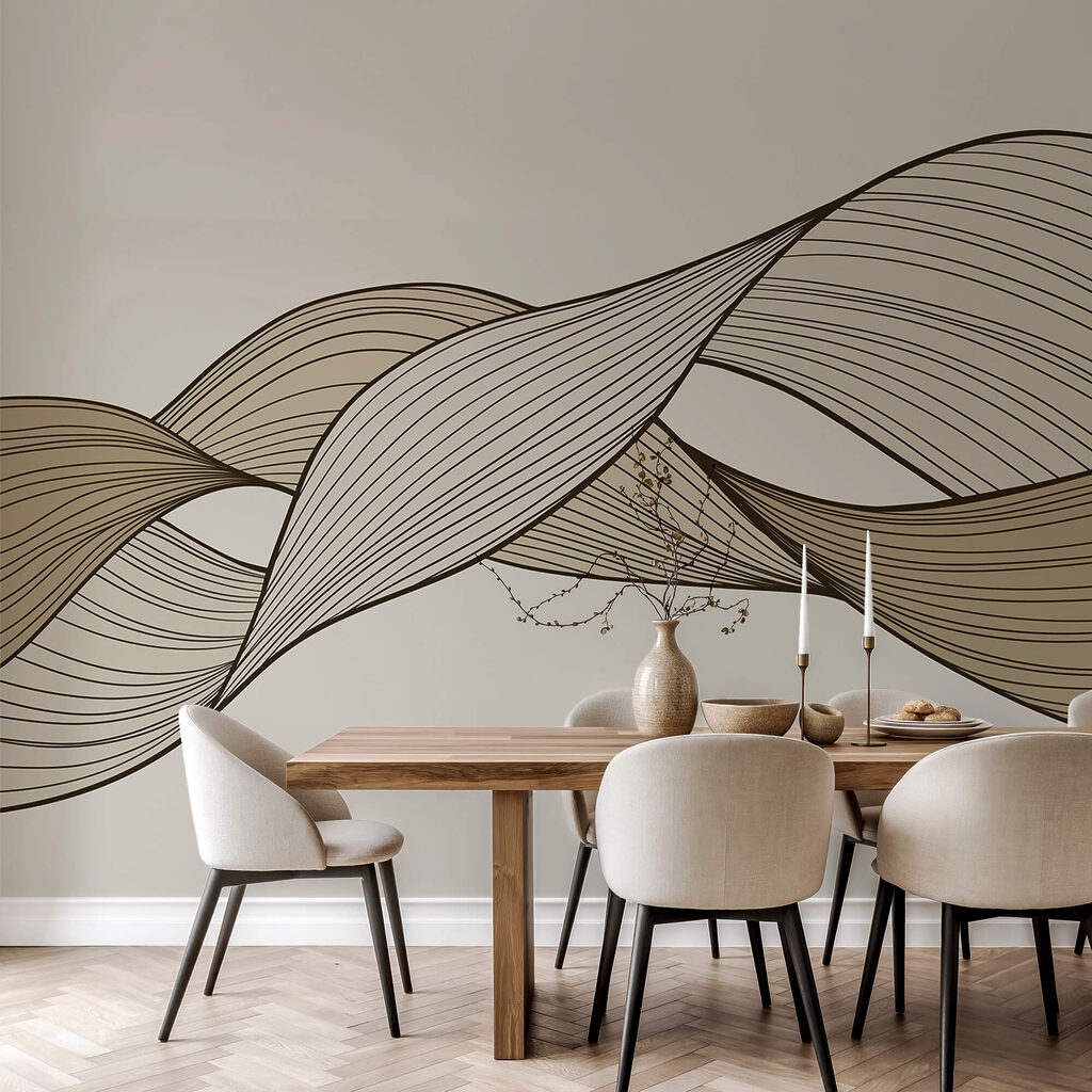 Linhas onduladas marrons e pretas Linhas onduladas marrons e pretas