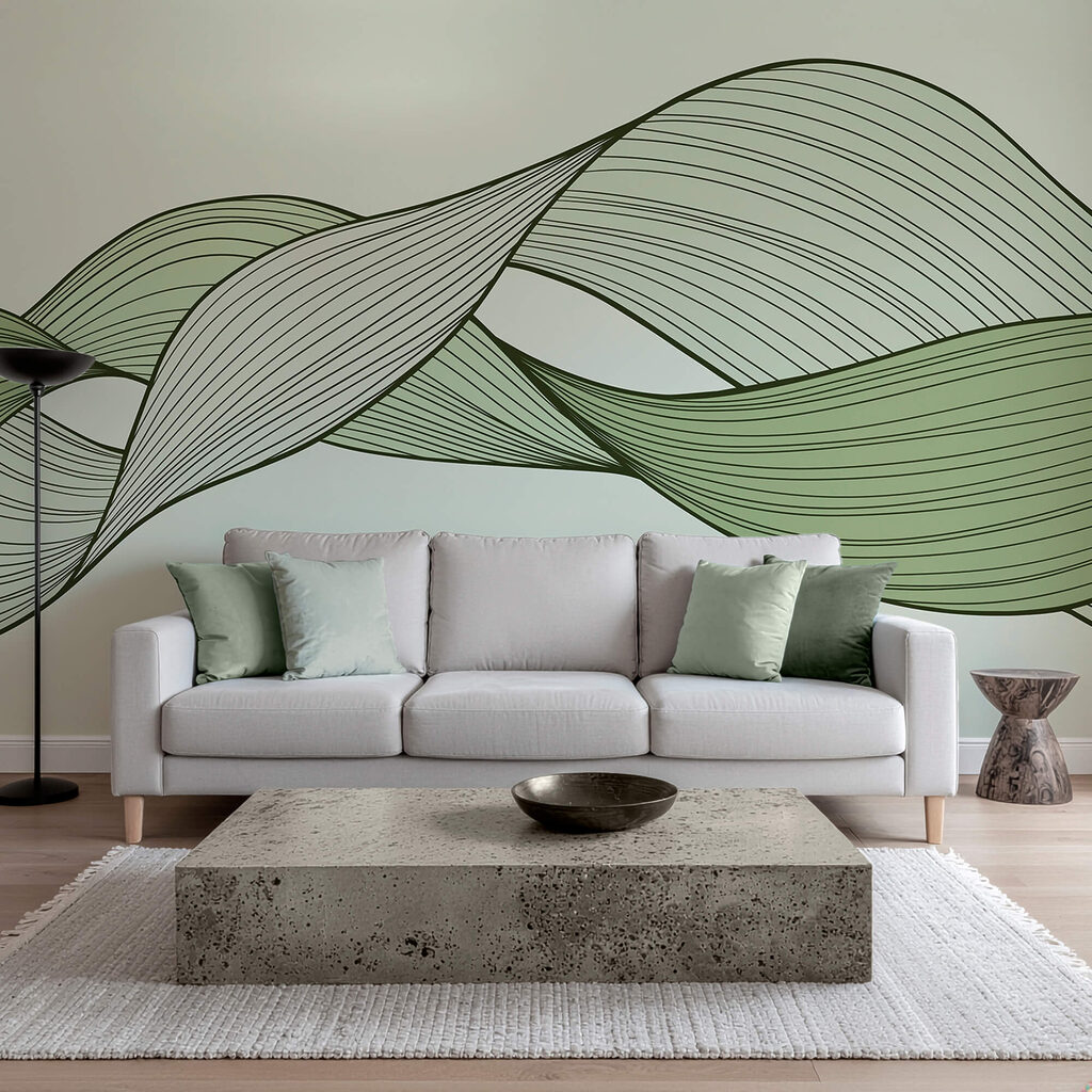 Linhas onduladas verdes e pretas Linhas onduladas verdes e pretas