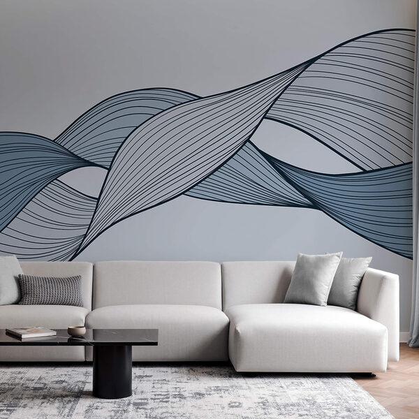 Linhas onduladas azuis e pretas