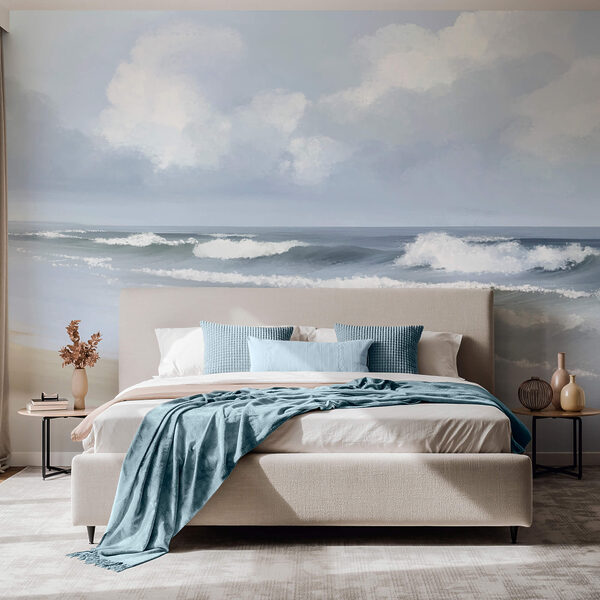 Praia com ondas quebrando na costa Praia com ondas quebrando na costa