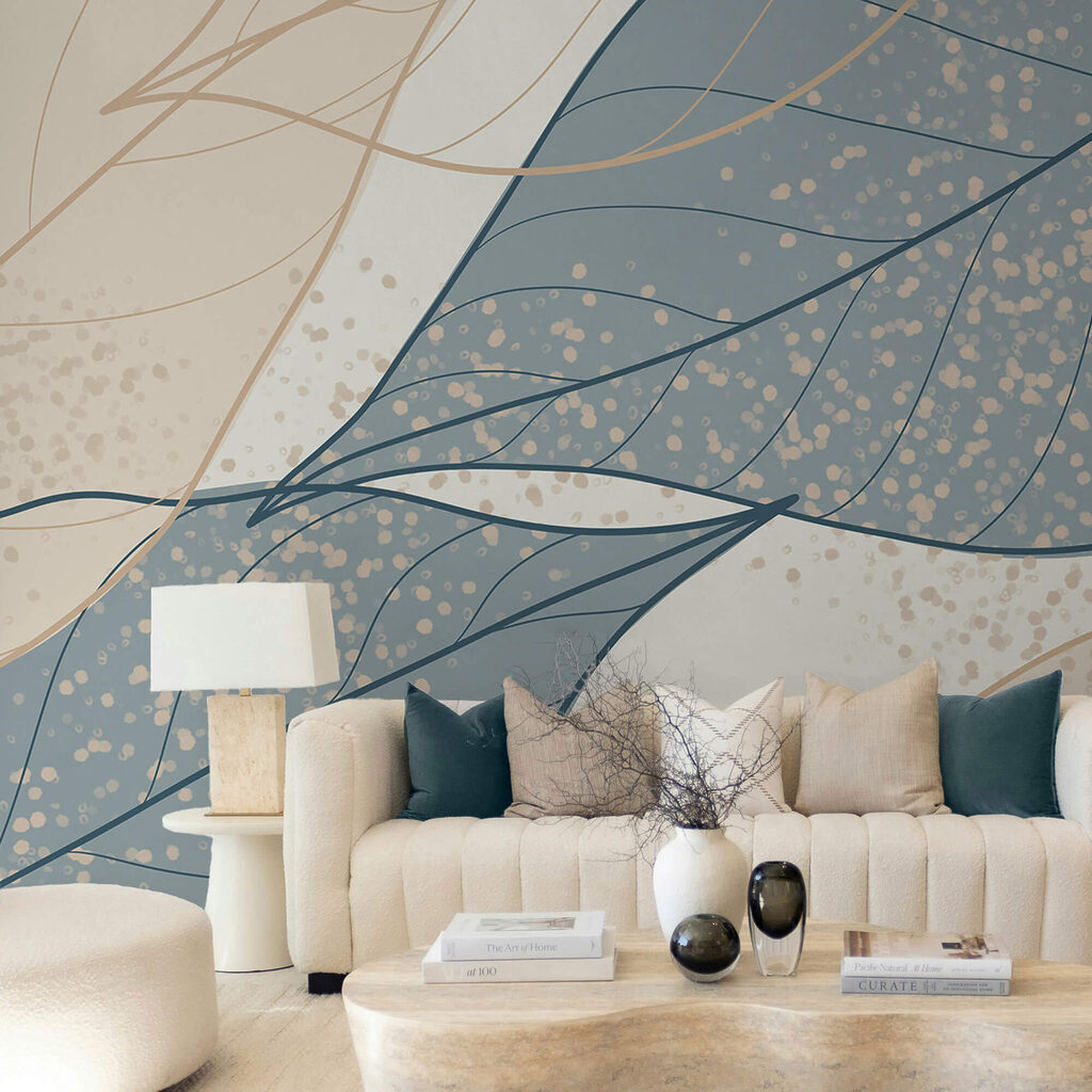 Tons suaves de padrões de folhas entrelaçam-se