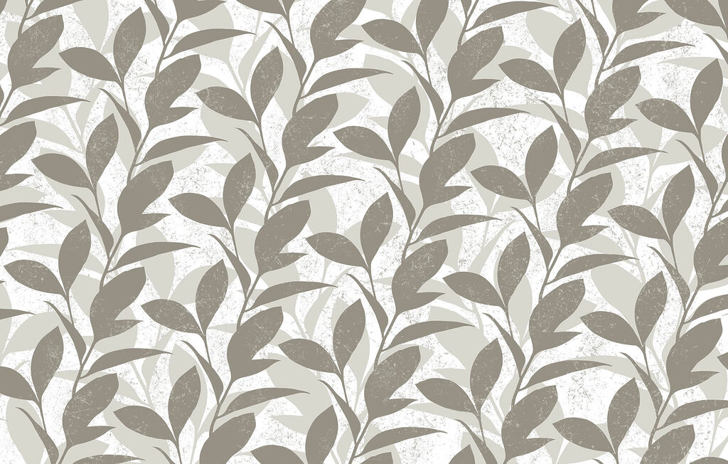 Pattern of leaves on a white background