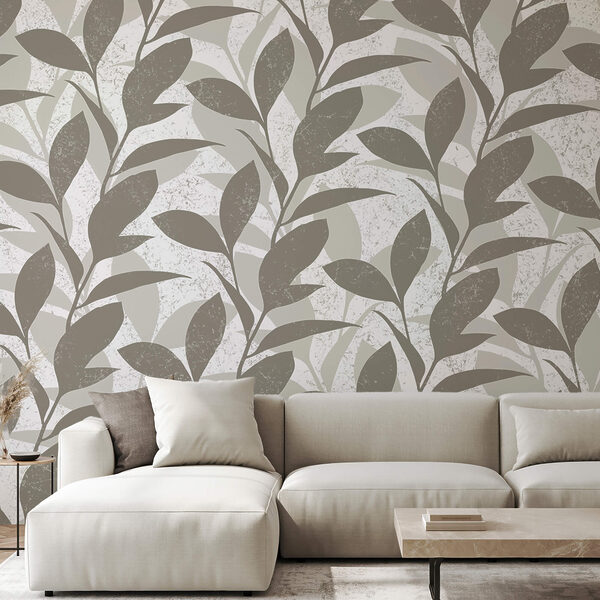 Padrão de folhas sobre fundo branco