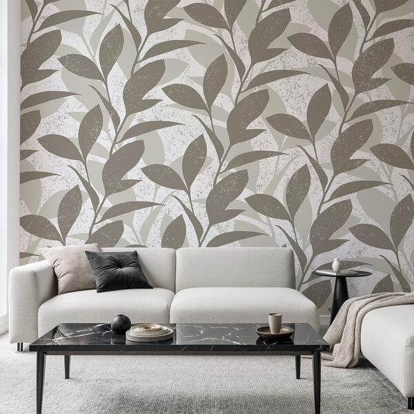 Padrão de folhas sobre fundo branco